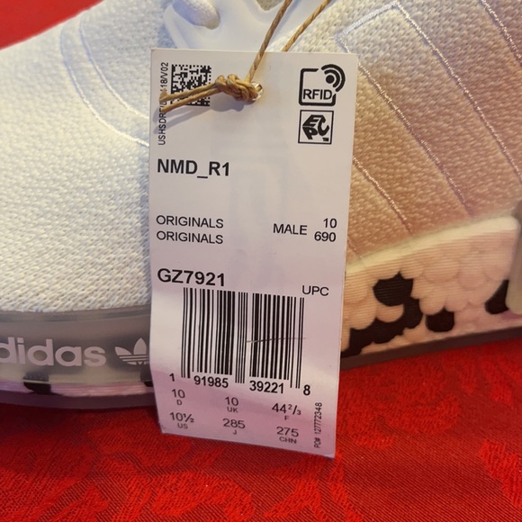 Adidas NMD R1 brand new with tags white W black and white cow pattern souls 10.5 - Picture 9 of 12